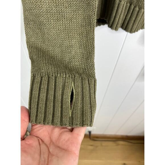 NWT Free People x One Teaspoon Classic Pocket Chunky Knit Sweater in Khaki XXL - Picture 5 of 10